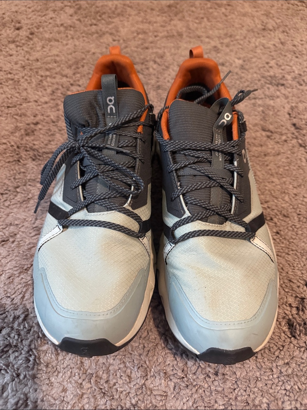 On Running Men's Athletic Sneakers in Gray and Orange